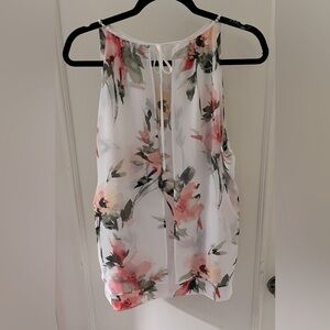 WHBM white sheer floral  top. Sz. M